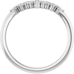 14K White Gold Lab-Grown Diamond Round 2 Mm Lab-Grown Diamond Polished 1/6 Ctw Lab-Grown Diamond Contour Band Size 7