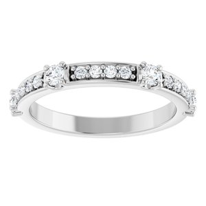Platinum Round 2.5 Mm Polished 1/2 Ctw Natural Diamond Anniversary Band Size 7