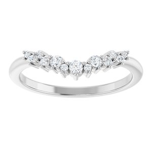 14K White Gold Lab-Grown Diamond Round 2 Mm Lab-Grown Diamond Polished 1/6 Ctw Lab-Grown Diamond Contour Band Size 7