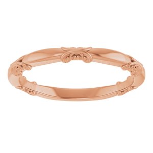 14K Rose Gold Polished Matching Band Size 7