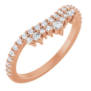 14K Rose Gold Natural Diamond Round Natural Diamond Polished 1/3 Ctw Natural Diamond Contour Band Size 7