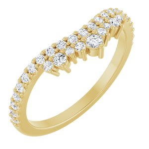 14K Yellow Gold Lab-Grown Diamond Round 2.1 Mm Lab-Grown Diamond Polished 1/3 Ctw Lab-Grown Diamond Contour Band Size 7
