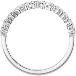 14K White Gold Round 2.25 Mm F+ Vs 1/2 Ctw Lab-Grown Diamond Anniversary Band Size 7