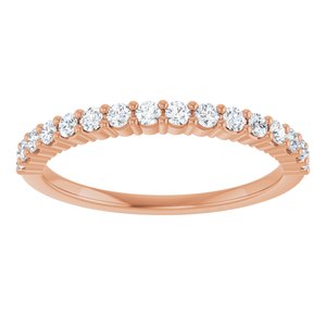 14K Rose Gold Round 1.7 Mm Gh Si1 1/4 Ctw Natural Diamond Anniversary Band Size 7