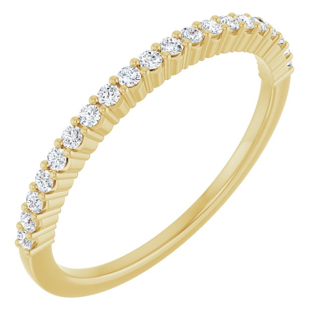 14K Yellow Gold Round Si2-Si3, G-H Polished Natural Diamond Anniversary Band