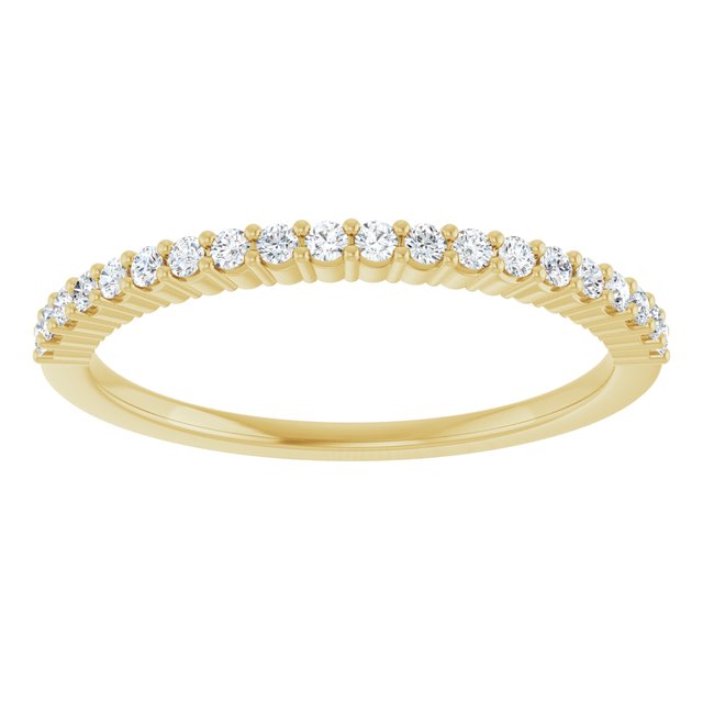 14K Yellow Gold Round Si2-Si3, G-H Polished Natural Diamond Anniversary Band
