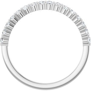 14K White Gold Round 1.7 Mm Gh Vs 1/4 Ctw Natural Diamond Anniversary Band Size 7