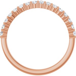 14K Rose Gold Round 1.7 Mm Gh Si1 1/4 Ctw Natural Diamond Anniversary Band Size 7