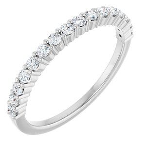 Platinum Round 1.7 Mm Gh Vs 1/4 Ctw Natural Diamond Anniversary Band Size 7