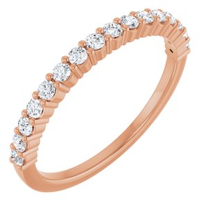 14K Rose Gold Round 1.7 Mm Gh Si1 1/4 Ctw Natural Diamond Anniversary Band Size 7