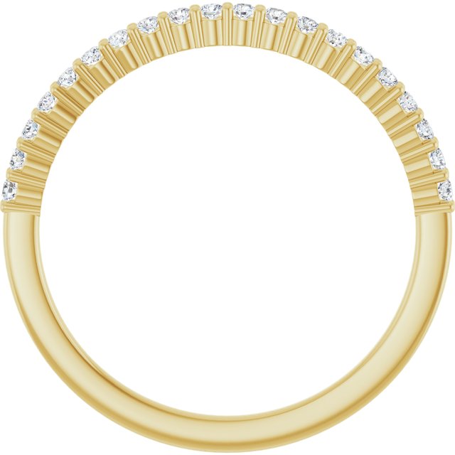 14K Yellow Gold Round Si2-Si3, G-H Polished Natural Diamond Anniversary Band