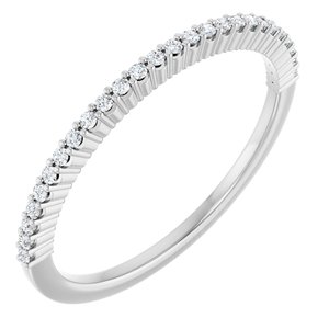Platinum Round 1 Mm Gh Si2-Si3 1/8 Ctw Natural Diamond Anniversary Band Size 7