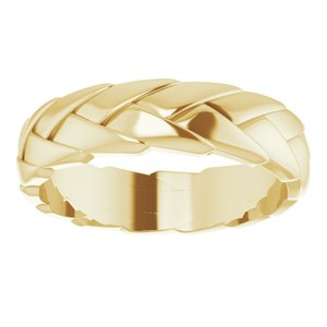 14K Yellow Gold 6 Mm Polished Woven Band Size 10.5