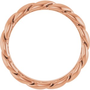 14K Rose Gold Twisted Band Size 5.5