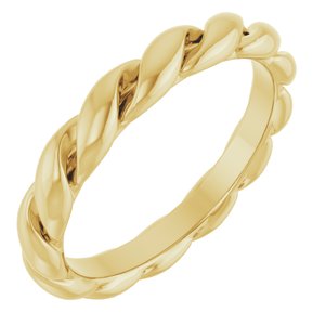 14K Yellow Gold Twisted Band Size 4.5
