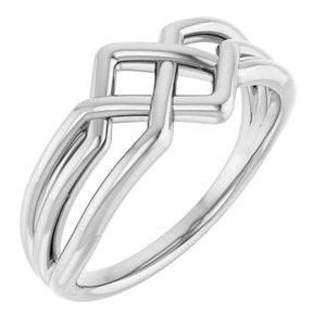 Sterling Silver Polished Geometric Ring Size 7