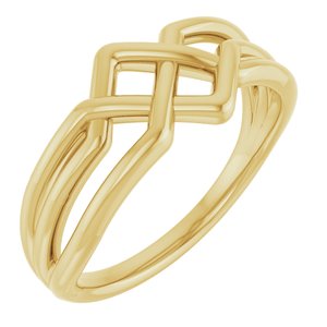 14K Yellow Gold Polished Geometric Ring Size 7
