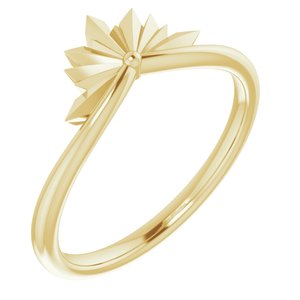 14K Yellow Gold Polished Star Ring Size 7