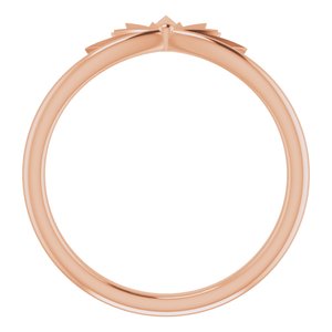 14K Rose Gold Polished Star Ring Size 7