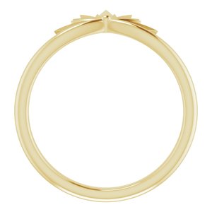 14K Yellow Gold Polished Star Ring Size 7
