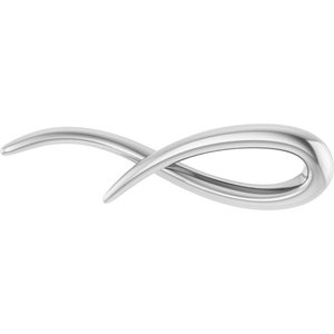 14K White Gold 25.54 X 6.65 Mm Polished Freeform Pendant