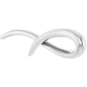 14K White Gold 25.54 X 6.65 Mm Polished Freeform Pendant