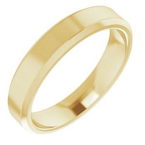14K Yellow Gold Comfort-Fit Beveled Edge Band Size 9.5