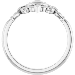 Sterling Silver Polished Vintage-Inspired Ring Size 7