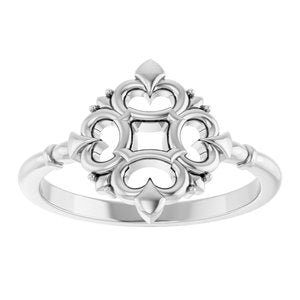 Sterling Silver Polished Vintage-Inspired Ring Size 7