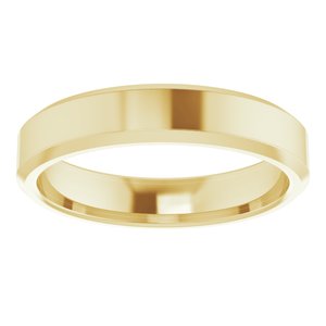 14K Yellow Gold Comfort-Fit Beveled Edge Band Size 9.5