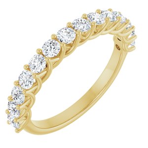 14K Yellow Gold Round 2.5 Mm Polished 7/8 Ctw Lab-Grown Diamond Anniversary Band Size 7