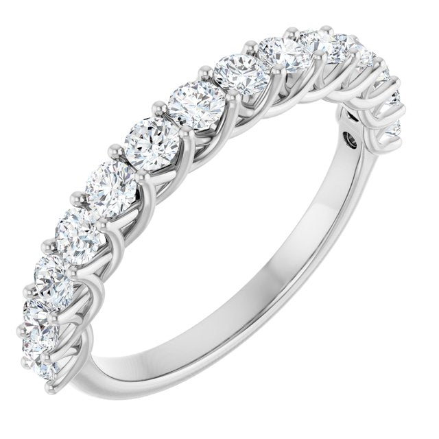 14K Yellow Or White Gold Round Polished Lab-Grown Diamond Anniversary Band, Size: 7