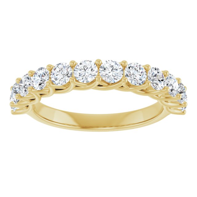 14K Yellow Or White Gold Round Polished Lab-Grown Diamond Anniversary Band, Size: 7