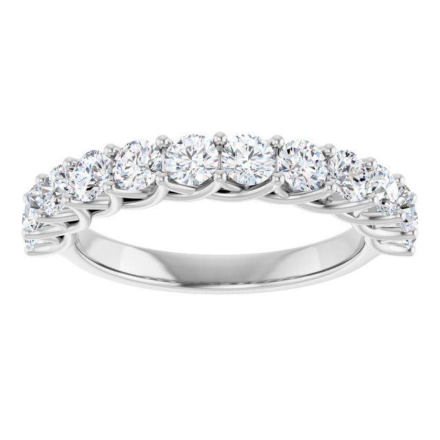 14K Yellow Or White Gold Round Polished Natural Diamond Anniversary Band, Size: 7