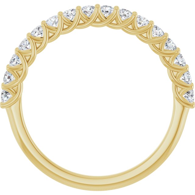 14K Yellow Or White Gold Round Polished Natural Diamond Anniversary Band, Size: 7