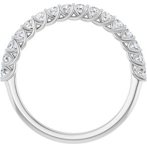 14K White Gold Round 2 Mm Polished 1/2 Ctw Lab-Grown Diamond Anniversary Band Size 7