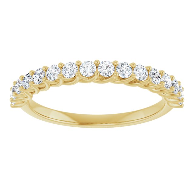 14K Yellow Or White Gold Round Polished Natural Diamond Anniversary Band, Size: 7