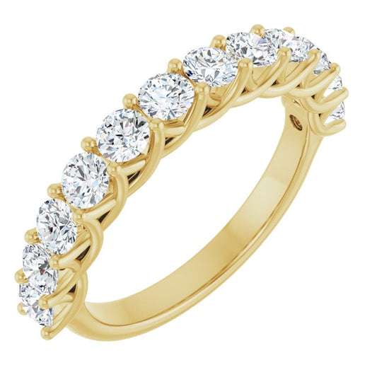14K Yellow Or White Gold Round Polished Lab-Grown Diamond Anniversary Band, Size: 7