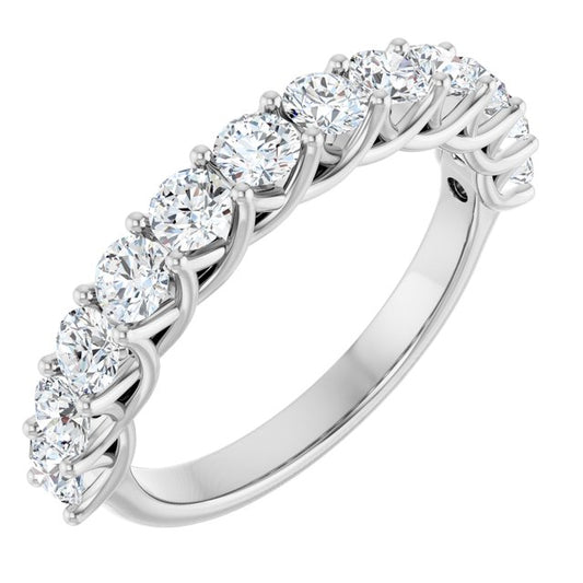 14K Yellow Or White Gold Round Polished Natural Diamond Anniversary Band, Size: 7