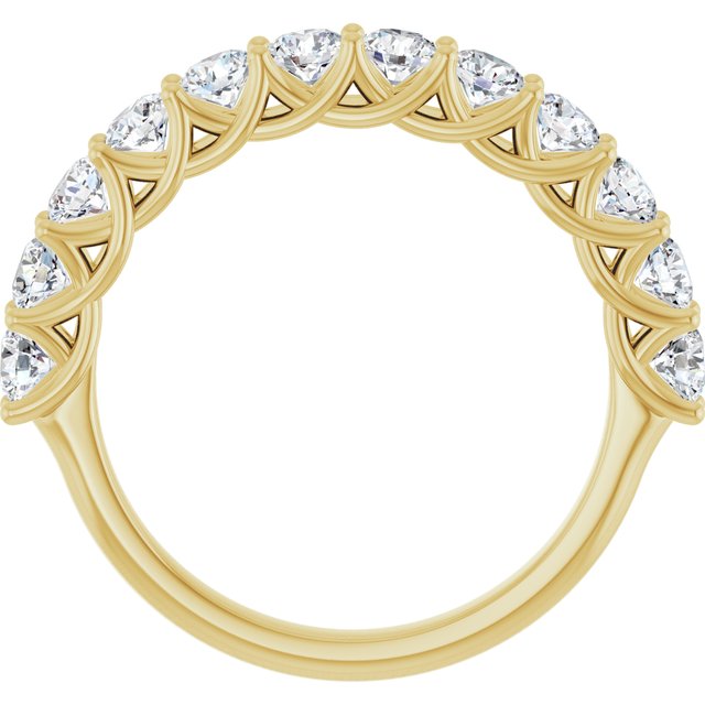 14K Yellow Or White Gold Round Polished Lab-Grown Diamond Anniversary Band, Size: 7