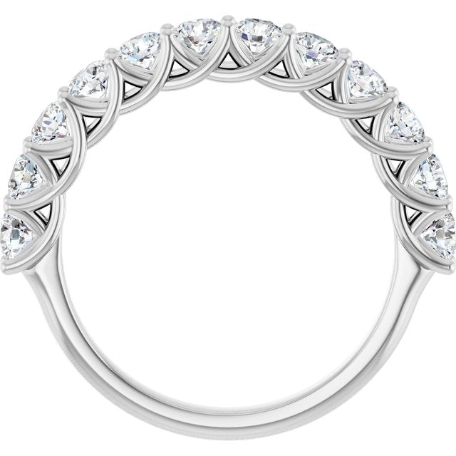 14K Yellow Or White Gold Round Polished Natural Diamond Anniversary Band, Size: 7