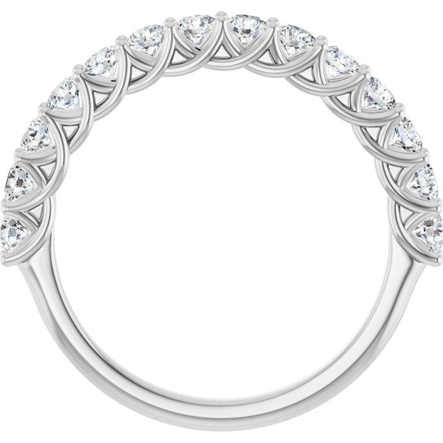 14K Yellow Or White Gold Round Polished Lab-Grown Diamond Anniversary Band, Size: 7