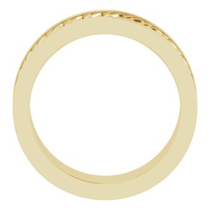 14K Yellow Or White Or Rose Gold Or Sterling Silver Or Platinum 6 mm Scale Patterned Band
