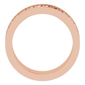14K Yellow Or White Or Rose Gold Or Sterling Silver Or Platinum 6 mm Scale Patterned Band