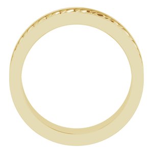 14K Yellow Or White Or Rose Gold Or Sterling Silver Or Platinum 6 mm Scale Patterned Band