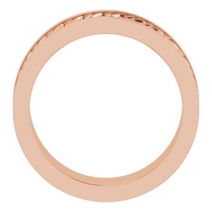 14K Yellow Or White Or Rose Gold Or Sterling Silver Or Platinum 6 mm Scale Patterned Band
