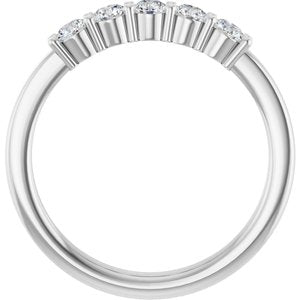 14K White Gold Round 2.75 Mm Polished 1/3 Ctw Lab-Grown Diamond Anniversary Band Size 7