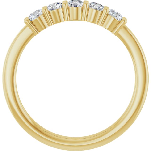 14K Yellow Or White Gold Round Polished Lab-Grown Diamond Anniversary Band, Size: 7
