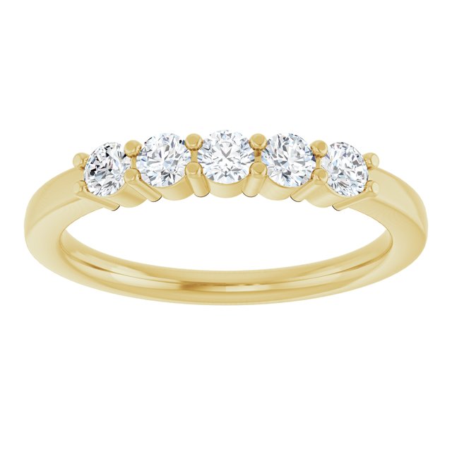 14K Yellow Or White Gold Round Polished Lab-Grown Diamond Anniversary Band, Size: 7