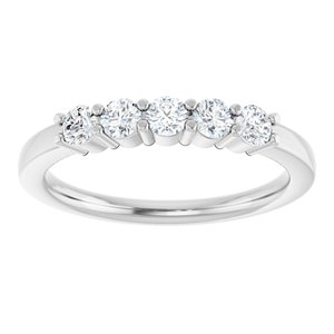 14K White Gold Round 2.75 Mm Polished 1/3 Ctw Lab-Grown Diamond Anniversary Band Size 7